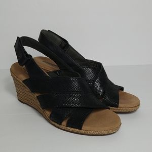 Clarks Lafley Krissy Espadrille Wedge Sandal 7.5M